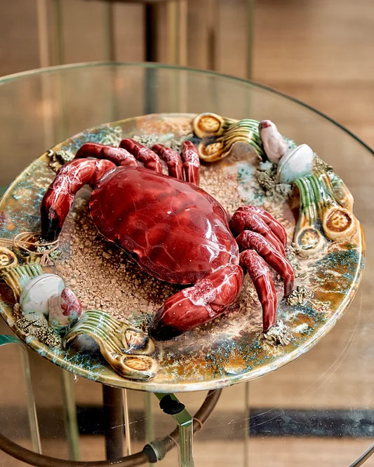 MAJOLICA PALISSY CRAB WALL PLATE