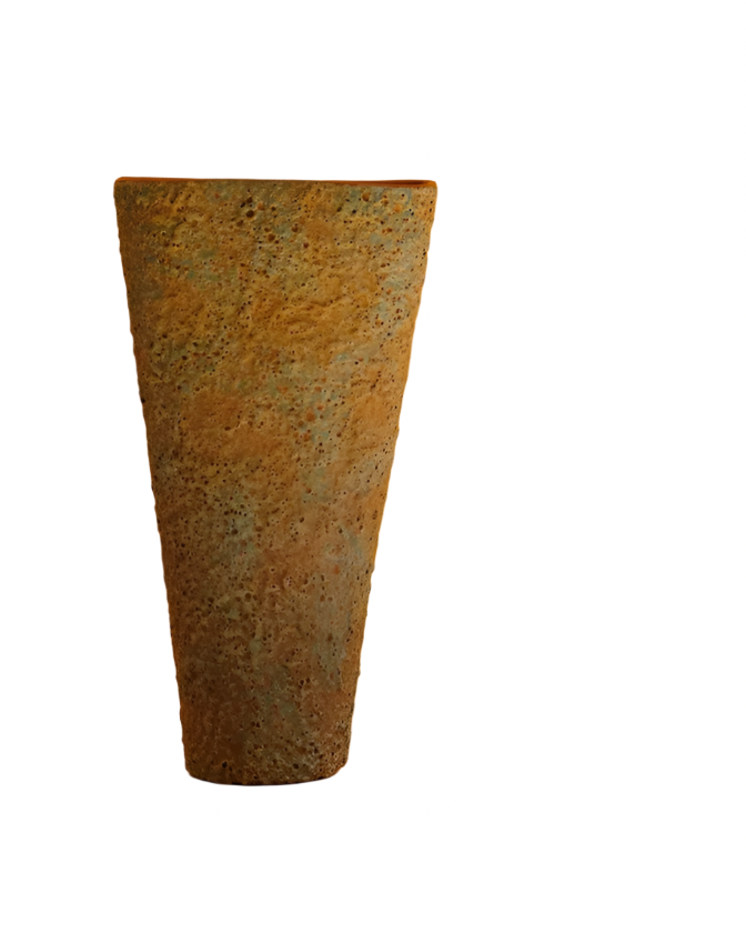 PAIR OF TEXTURED TERRACOTTA WALL LIGHTS