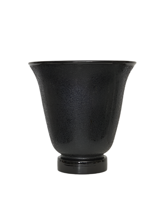 TEXTURED BLACK GLASS TABLE LAMP
