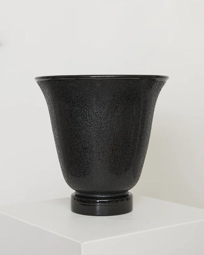 TEXTURED BLACK GLASS TABLE LAMP