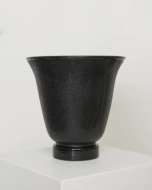 TEXTURED BLACK GLASS TABLE LAMP