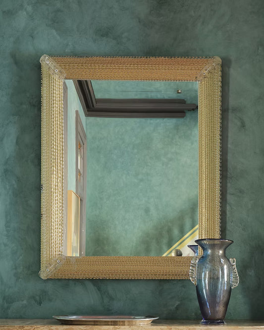 PAIR OF MURANO GLASS STEM VENETIAN MIRRORS