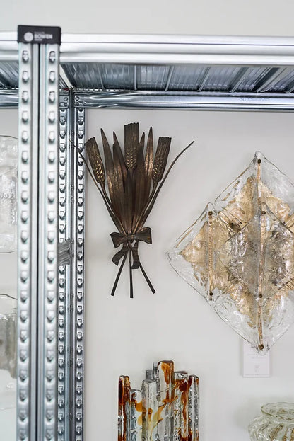 REGENCY BRONZED BARLEY LEAF IRON SCONCE
