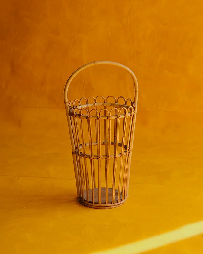 FRENCH RATTAN MARKET BASKET