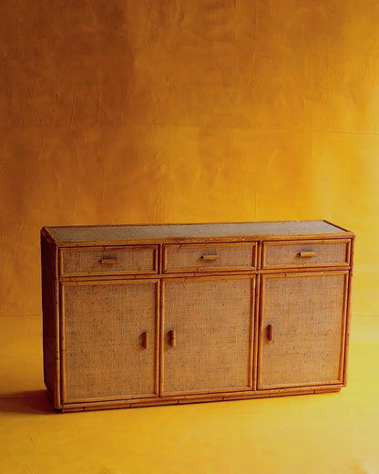 RATTAN & BAMBOO CONSOLE w. STORAGE