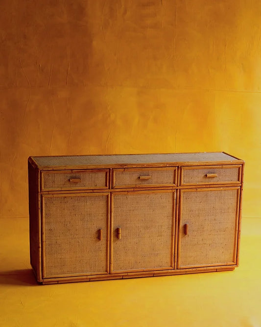 RATTAN & BAMBOO CONSOLE w. STORAGE