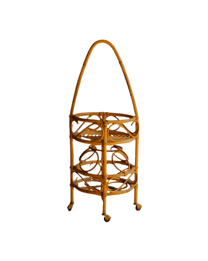 BONACINO STYLE WICKER BAR CART