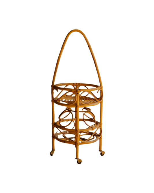 BONACINO STYLE WICKER BAR CART