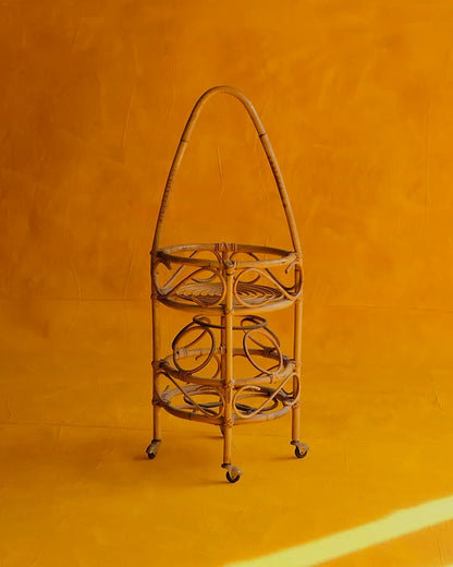 BONACINO STYLE WICKER BAR CART