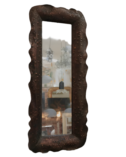 SCULPTURAL BRONZE HAMMERED LONG MIRROR