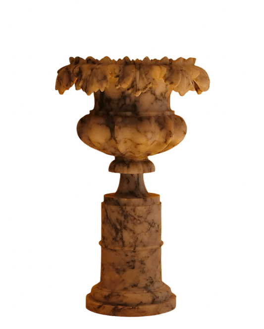 NEOCLASSICAL STONE URN w. METAL INSERT