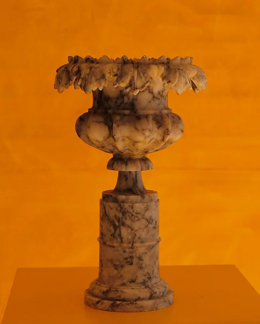 NEOCLASSICAL STONE URN w. METAL INSERT