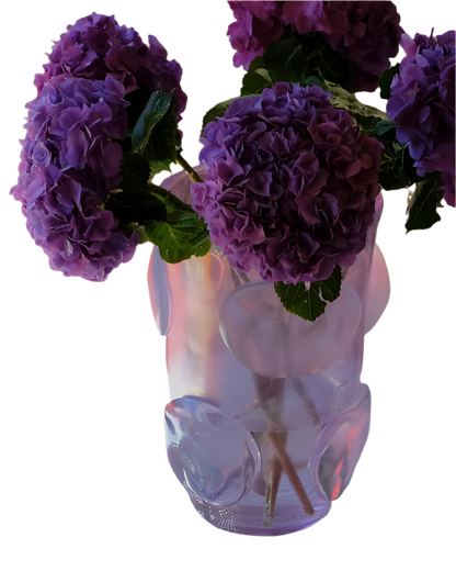 IRIDESCENT LILAC MURANO GLASS VASES