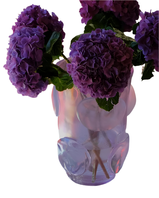IRIDESCENT LILAC MURANO GLASS VASES