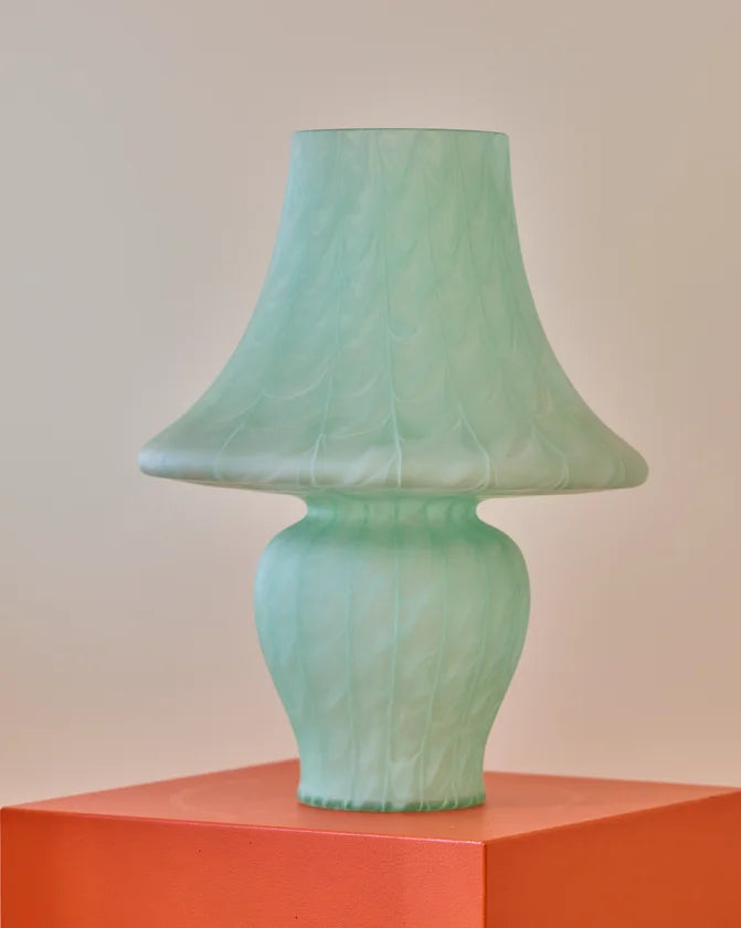 GREEN MURANO OPAQUE GLASS LAMP