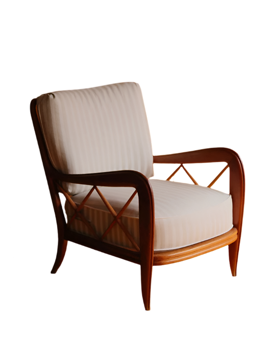 ARMCHAIR w. STRIPED UPHOLSTERY