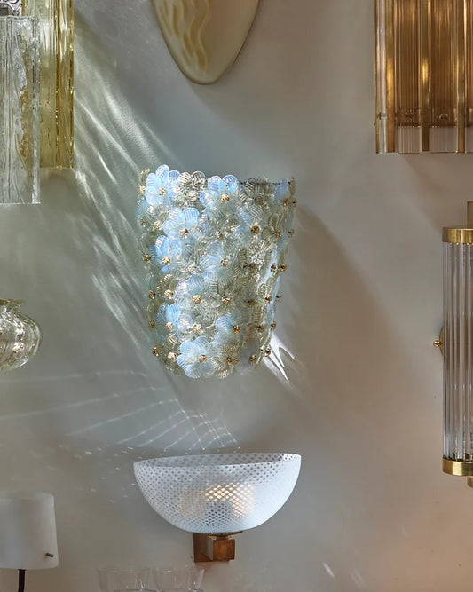 FLORAL MURANO GLASS WALL SCONCE
