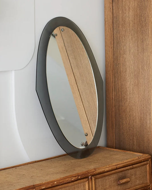 DARK GLASS POINT FRAME MIRROR