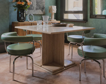 SQUARE TRAVERTINE TABLE