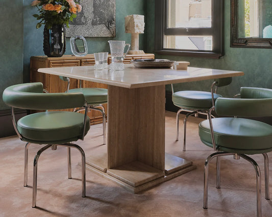 SQUARE TRAVERTINE TABLE