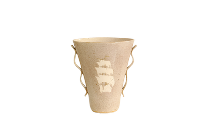 CERAMIC VASE w. SAIL MOTIF