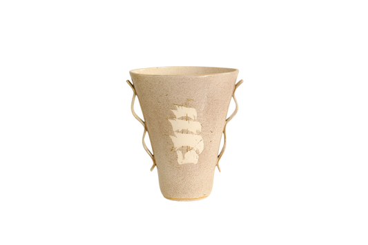 CERAMIC VASE w. SAIL MOTIF