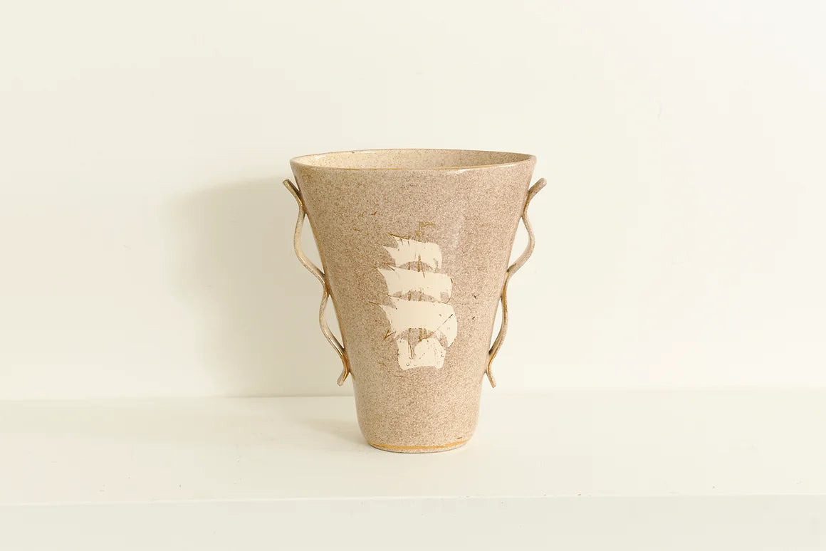 CERAMIC VASE w. SAIL MOTIF