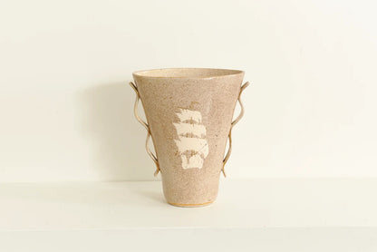 CERAMIC VASE w. SAIL MOTIF