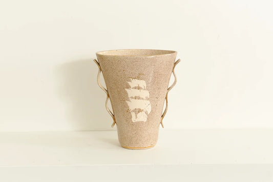 CERAMIC VASE w. SAIL MOTIF