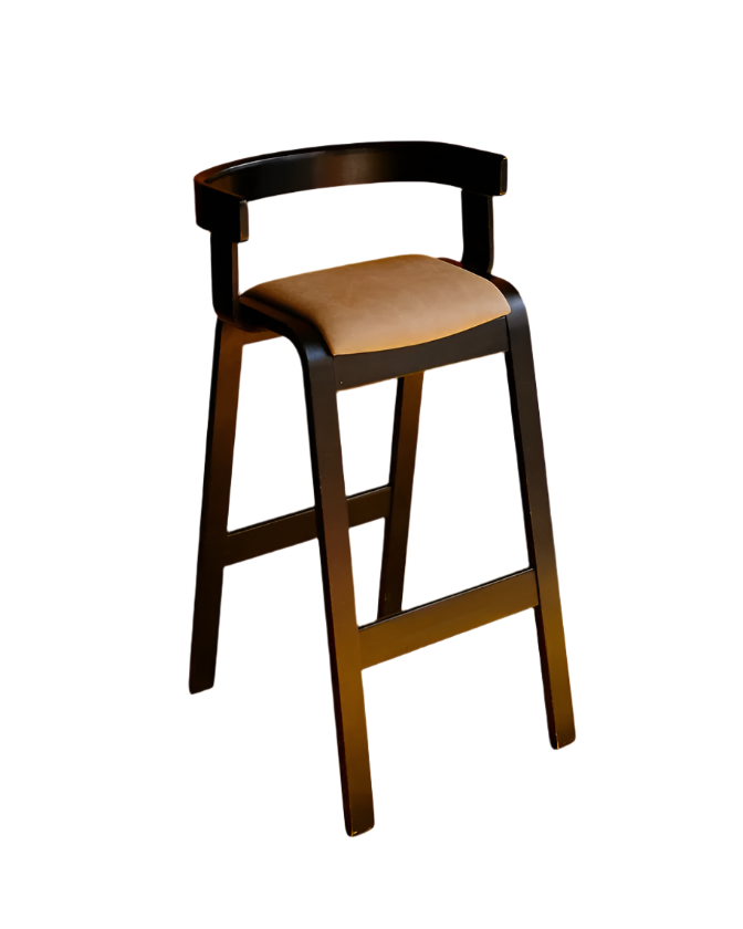 PAIR OF MODERNIST EBONIZED BAR STOOLS