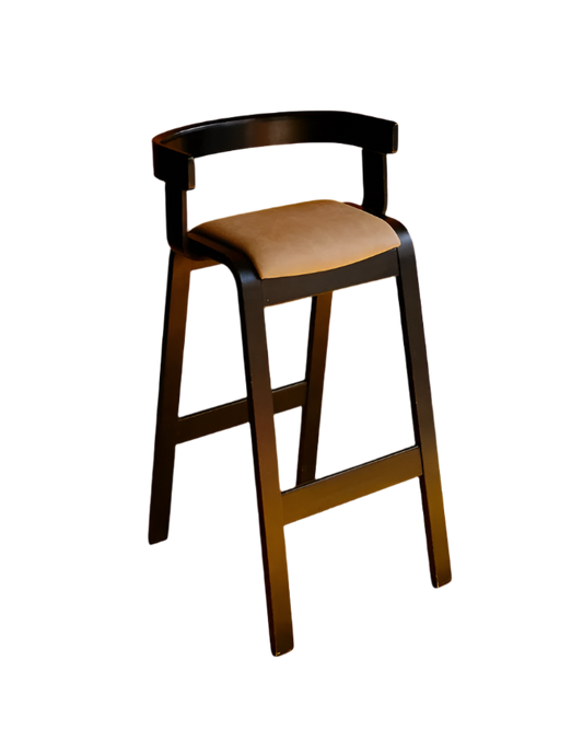 PAIR OF MODERNIST EBONIZED BAR STOOLS
