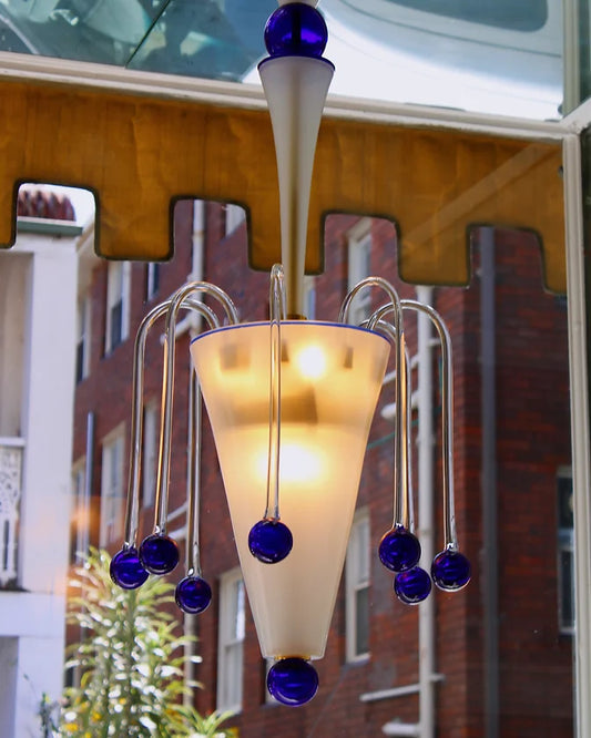 MURANO GLASS BLUE STEM PENDANT