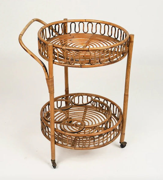 BAMBOO & RATTAN BAR CART