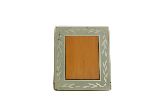ART DECO PICTURE FRAME w. ETCHED LEAF MOTIF