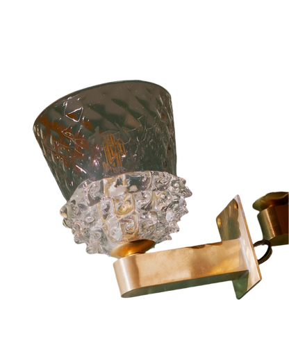 PAIR OF MURANO GLASS ROSTRATO HALF SCONCES