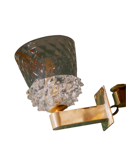 PAIR OF MURANO GLASS ROSTRATO HALF SCONCES