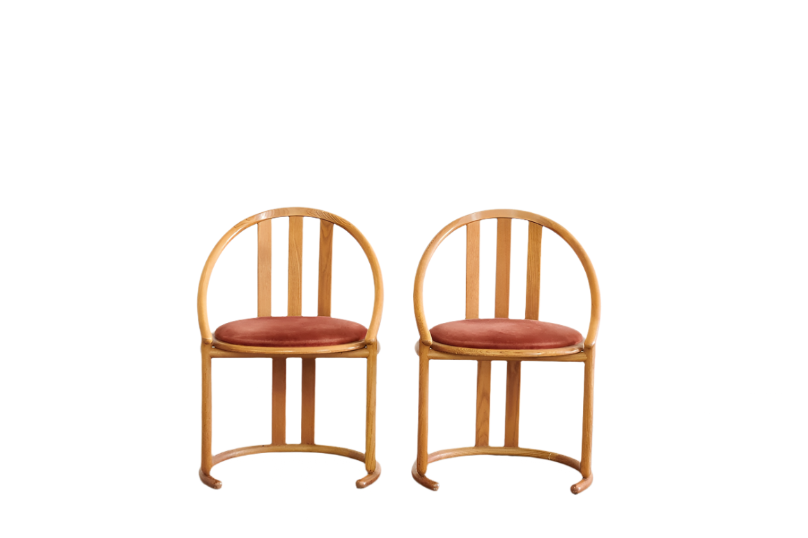 UPHOLSTERED VELVET BARREL BACKED CHAIRS