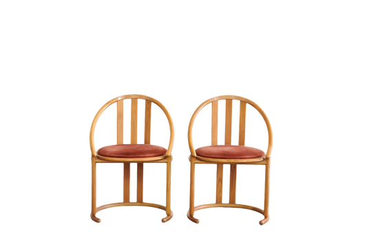 UPHOLSTERED VELVET BARREL BACKED CHAIRS