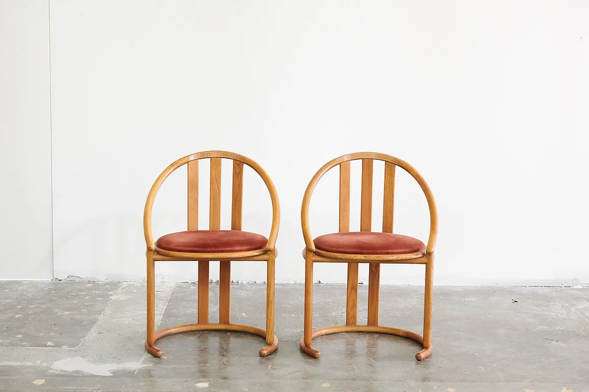 UPHOLSTERED VELVET BARREL BACKED CHAIRS