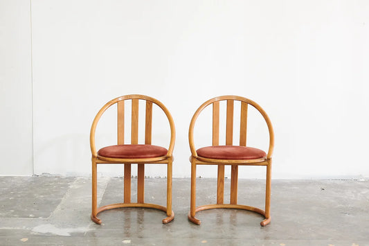 UPHOLSTERED VELVET BARREL BACKED CHAIRS