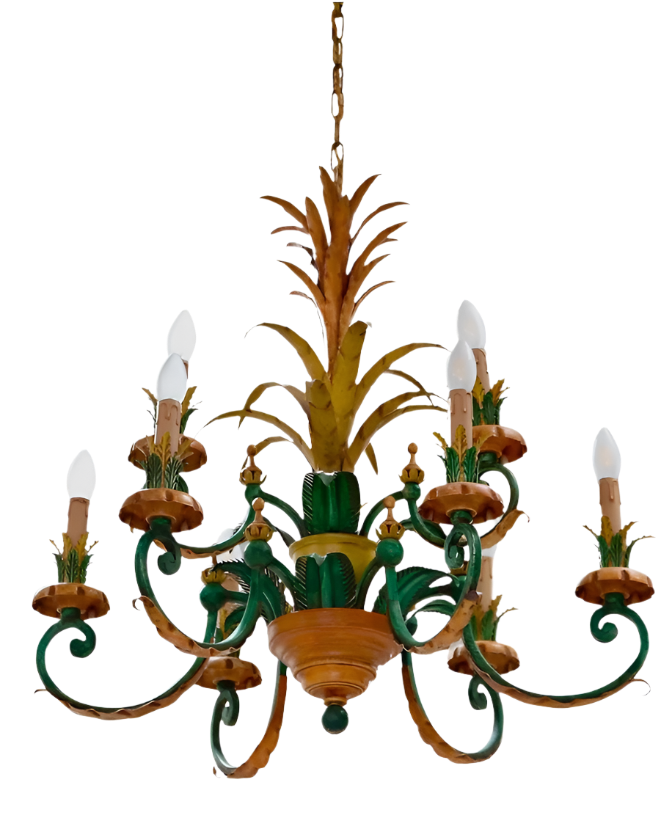TOLE LEAF CHANDELIER
