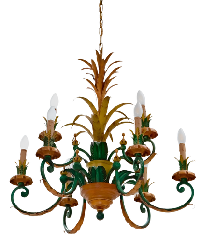 TOLE LEAF CHANDELIER