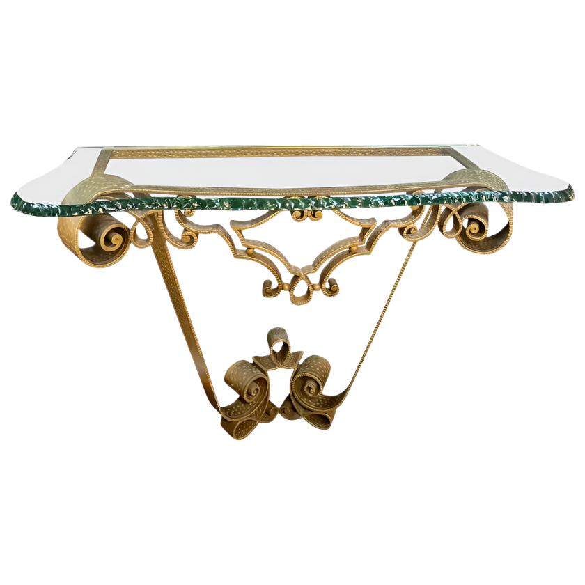 WROUGHT IRONGOLD LEAF CONSOLE