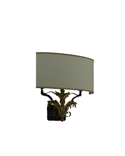 GOLD REGENCY FLORAL WALL SCONCES