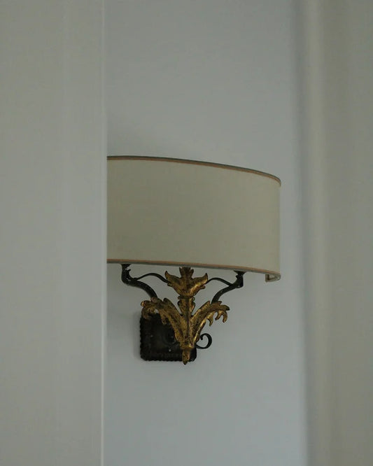 GOLD REGENCY FLORAL WALL SCONCES