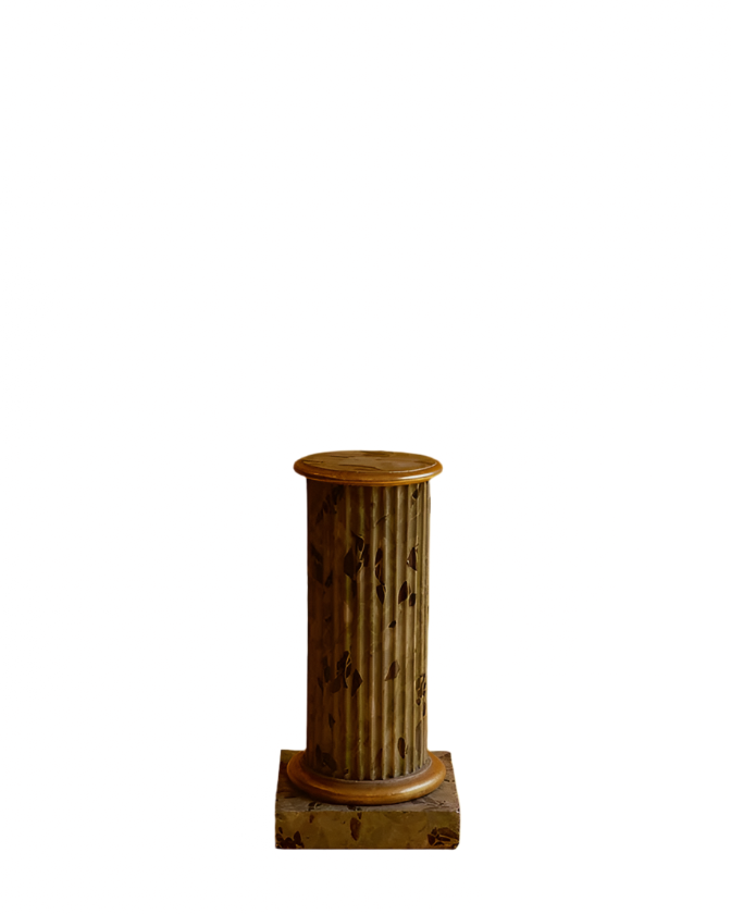HANDPAINTED GILTWOOD FAUX MARBLE COLUMN