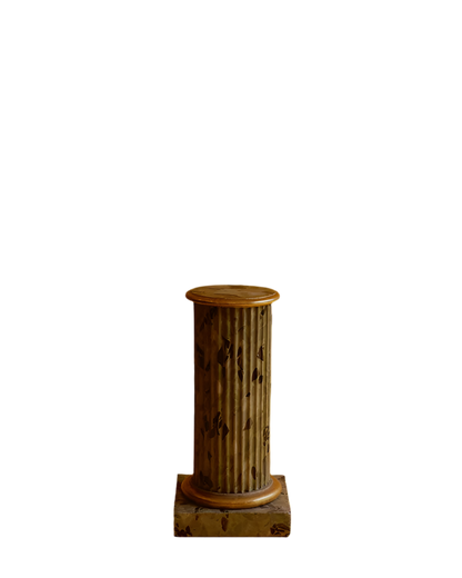 HANDPAINTED GILTWOOD FAUX MARBLE COLUMN