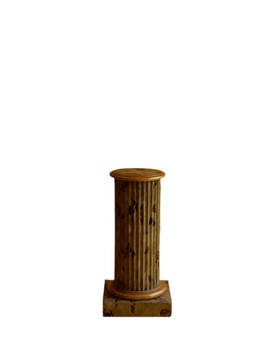 HANDPAINTED GILTWOOD FAUX MARBLE COLUMN