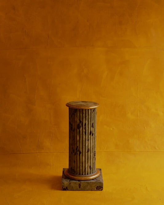 HANDPAINTED GILTWOOD FAUX MARBLE COLUMN