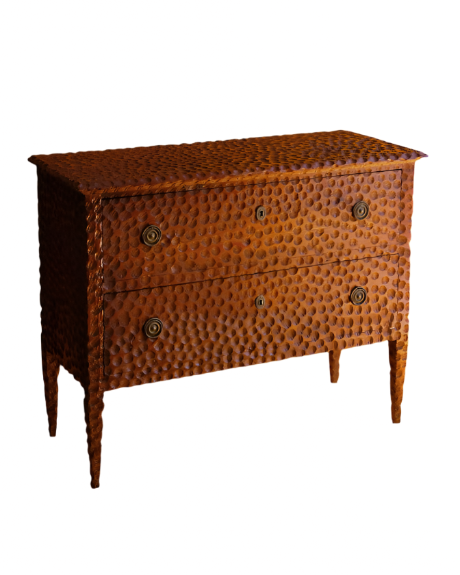 HAND CARVED GOUGED TIMBER FRENCH CONSOLE